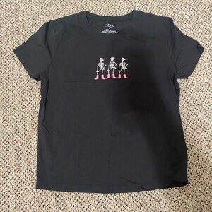Black Skeleton Baby Tee